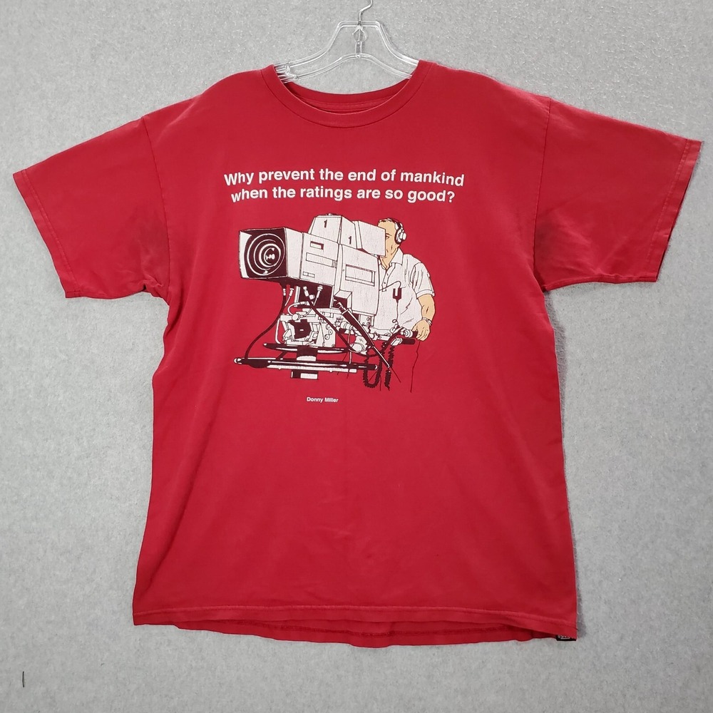 VANS X DONNY MILLER Men Shirt Medium Red Ratings TV Tee READ